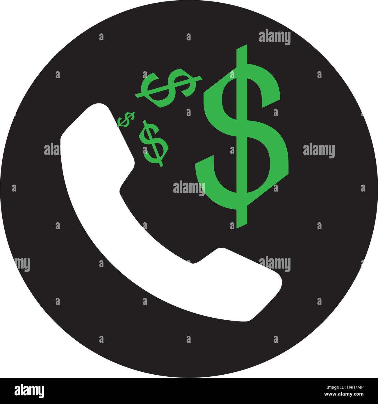 Phone and Dollar Sign Icon, EPS 8 supported. Stock Vector