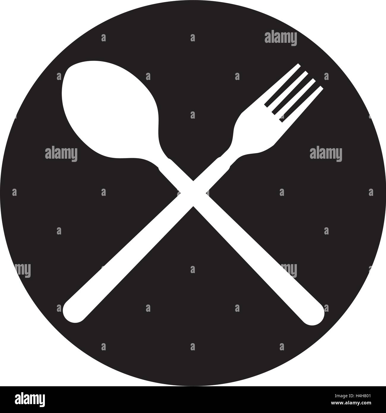 Spoon and Fork Icon Design. Aı 8 supported. Stock Vector