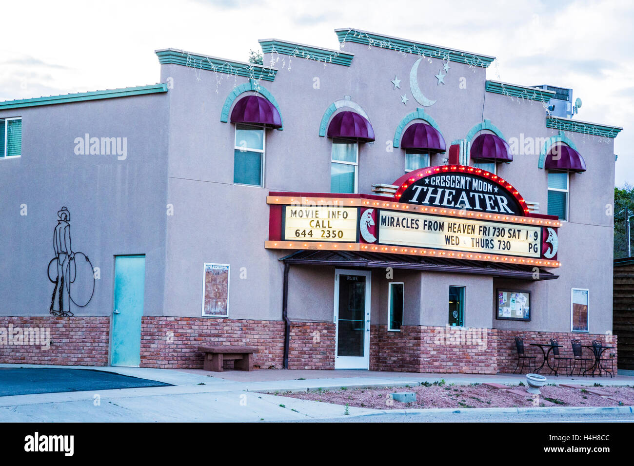 Crescen Moon movie theater in town of Kanab Utah USA Stock Photo