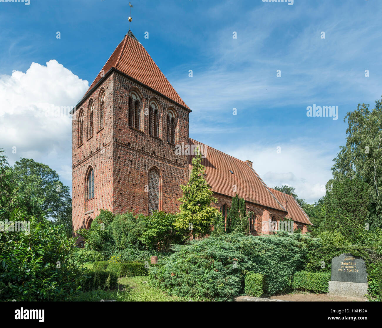 St. Petrikirche, St. Peter's Church, Garz, European Route of Brick Gothic, Rügen, Mecklenburg-Western Pomerania, Germany Stock Photo