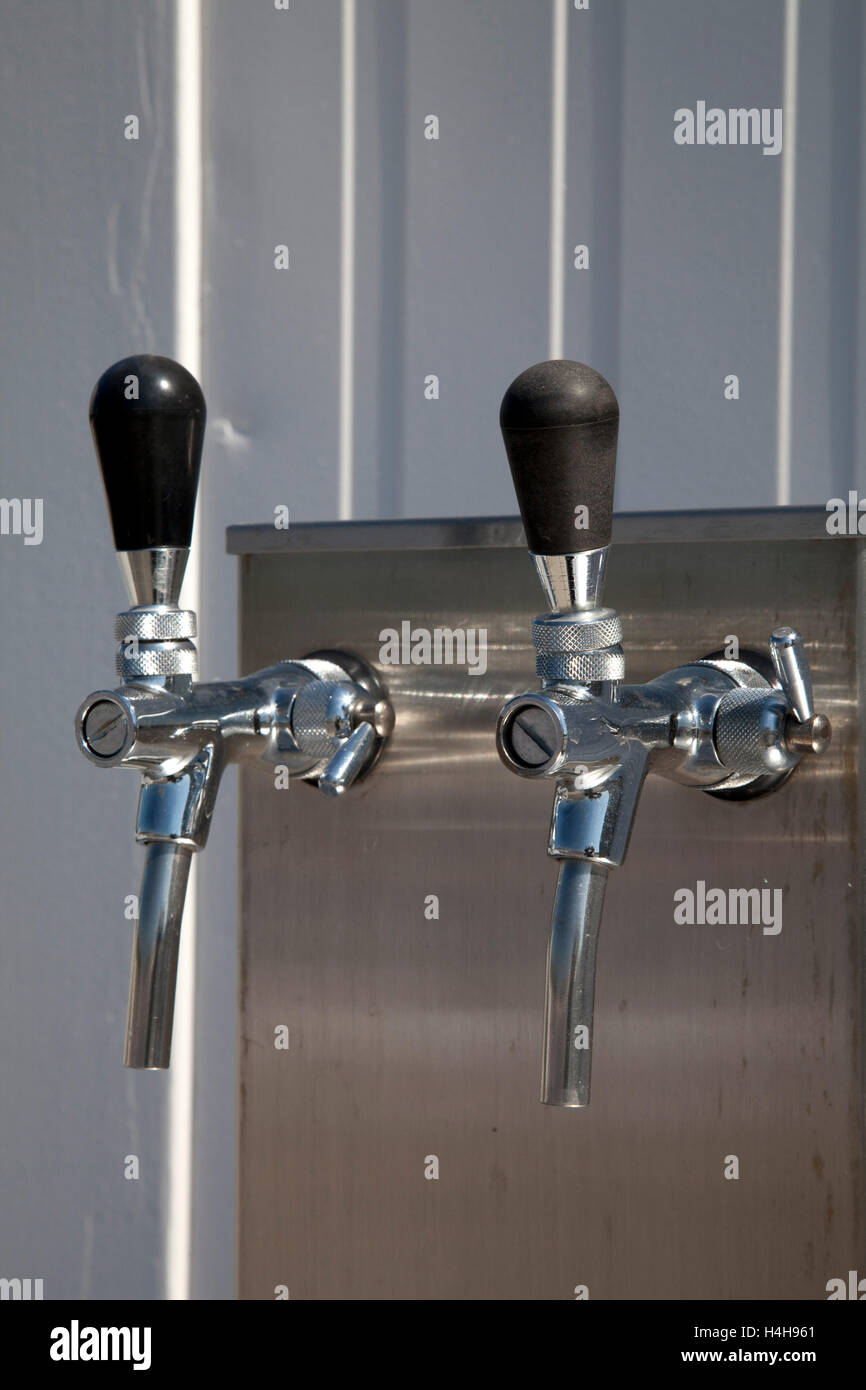 Beer taps, beer pump Stock Photo
