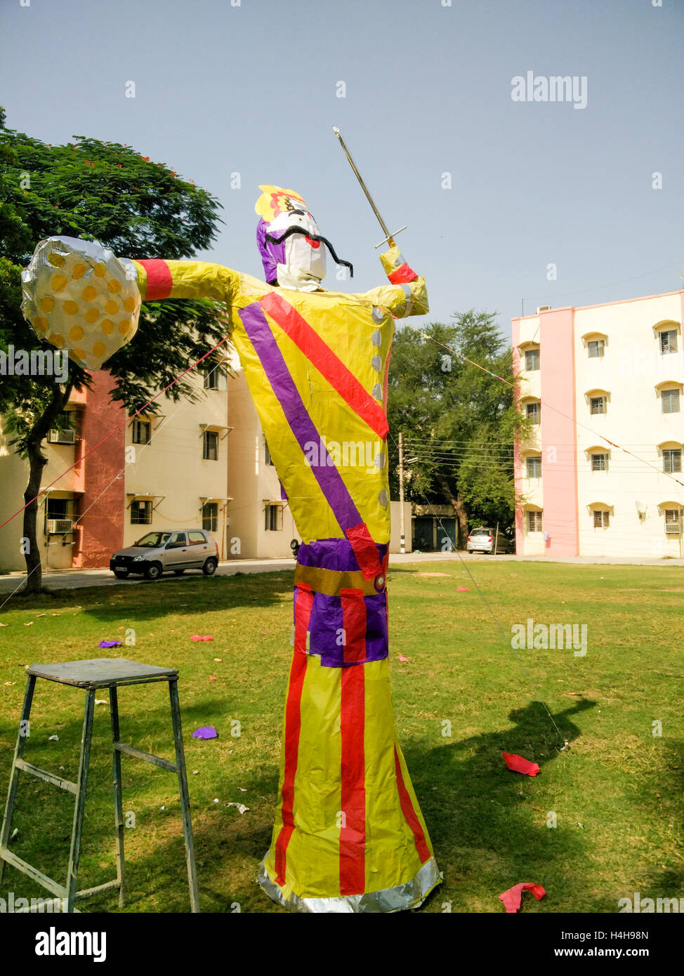 Paper effigy of Ravan stuffed with fireworks Stock Photo - Alamy