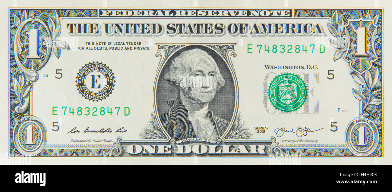 One american dollar bill Stock Photo