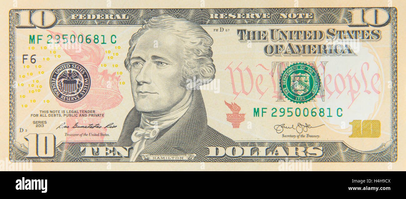 Ten american dollar bill Stock Photo