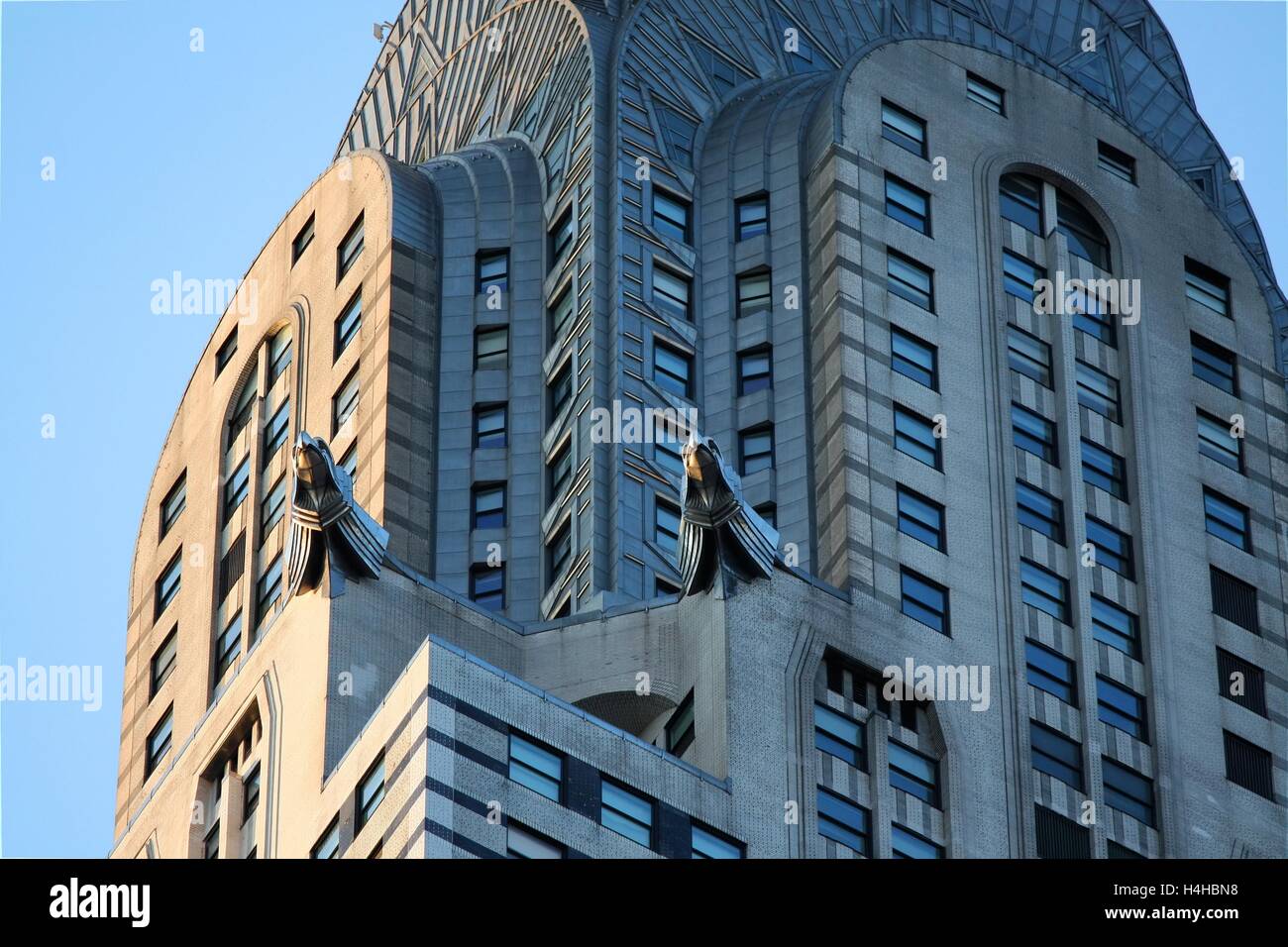 Upper section of Chrysler Building photographed on September 4th, 2016 in New York City. Stock Photo