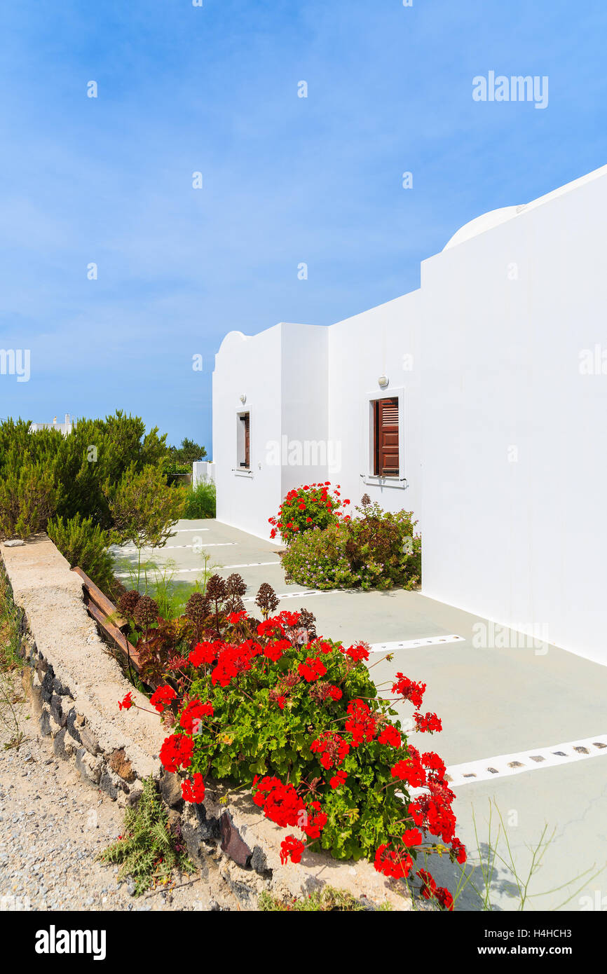 Typical Greek style house in Imerovigli village on Santorini island, Greece Stock Photo