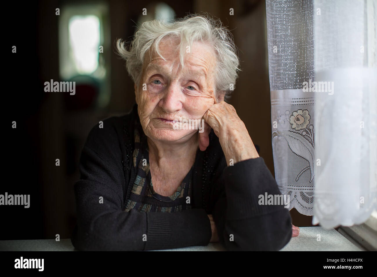 Portrait of an elderly lady. Stock Photo
