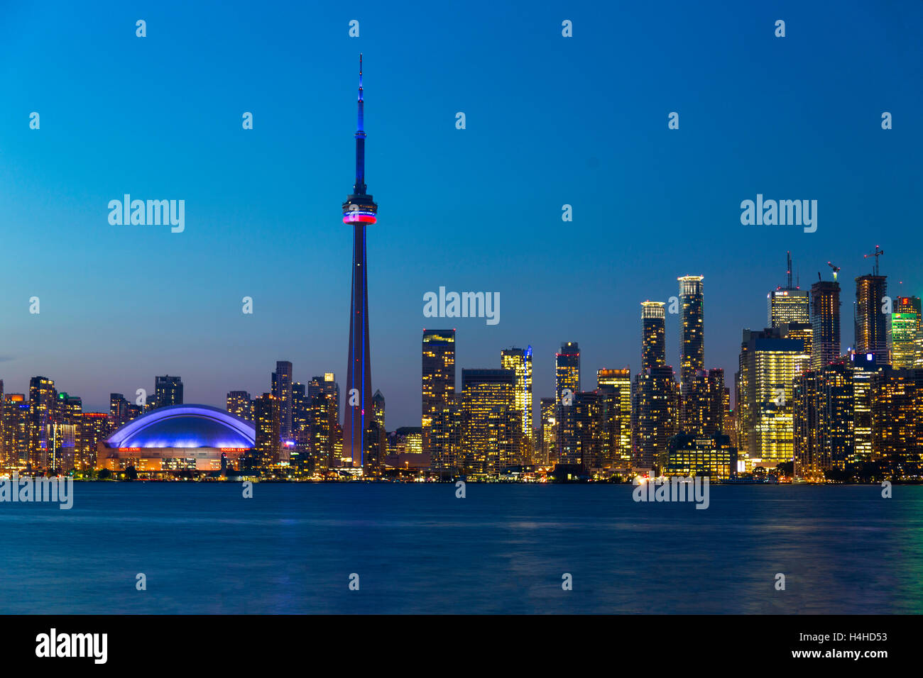 Toronto Skyline from Toronto Island at sunset. Toronto Ontario Canada. October 2016 Stock Photo