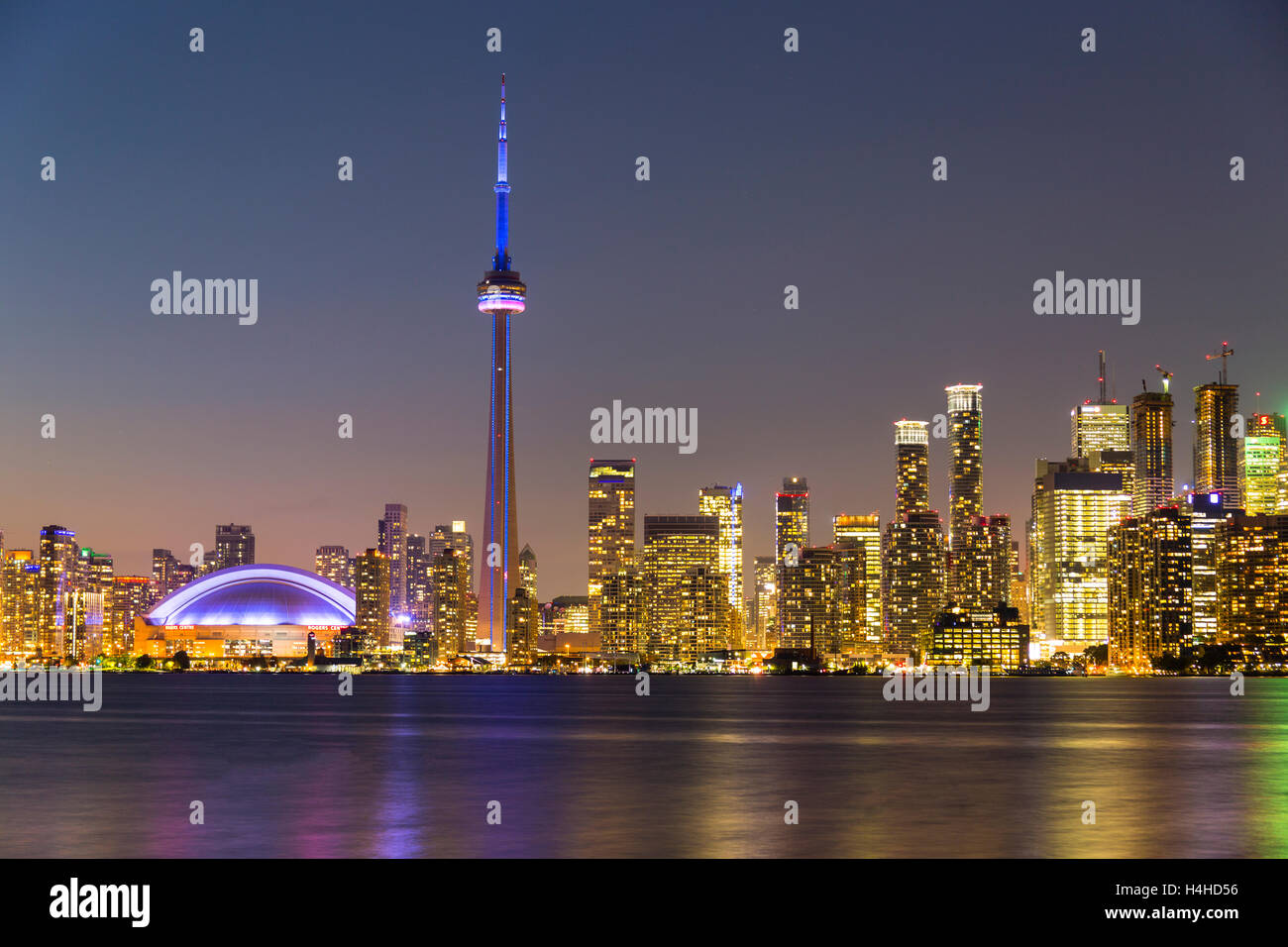 Toronto Skyline from Toronto Island at sunset. Toronto Ontario Canada. October 2016 Stock Photo