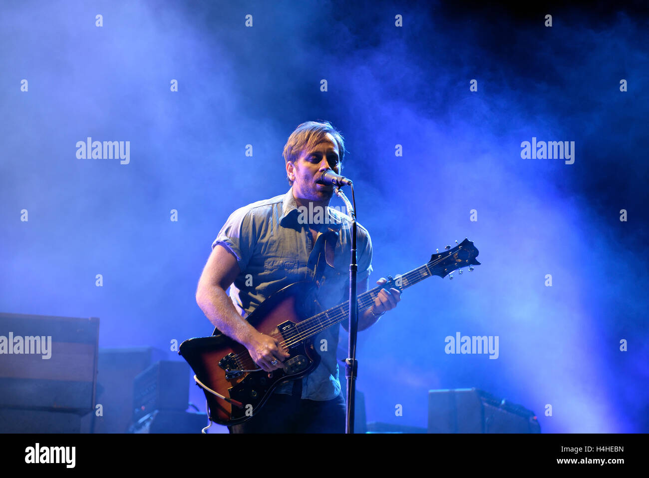 BARCELONA - MAY 28: The Black Keys (rock band) performs at Primavera Sound 2015 Festival on May 28, 2015 in Barcelona, Spain. Stock Photo
