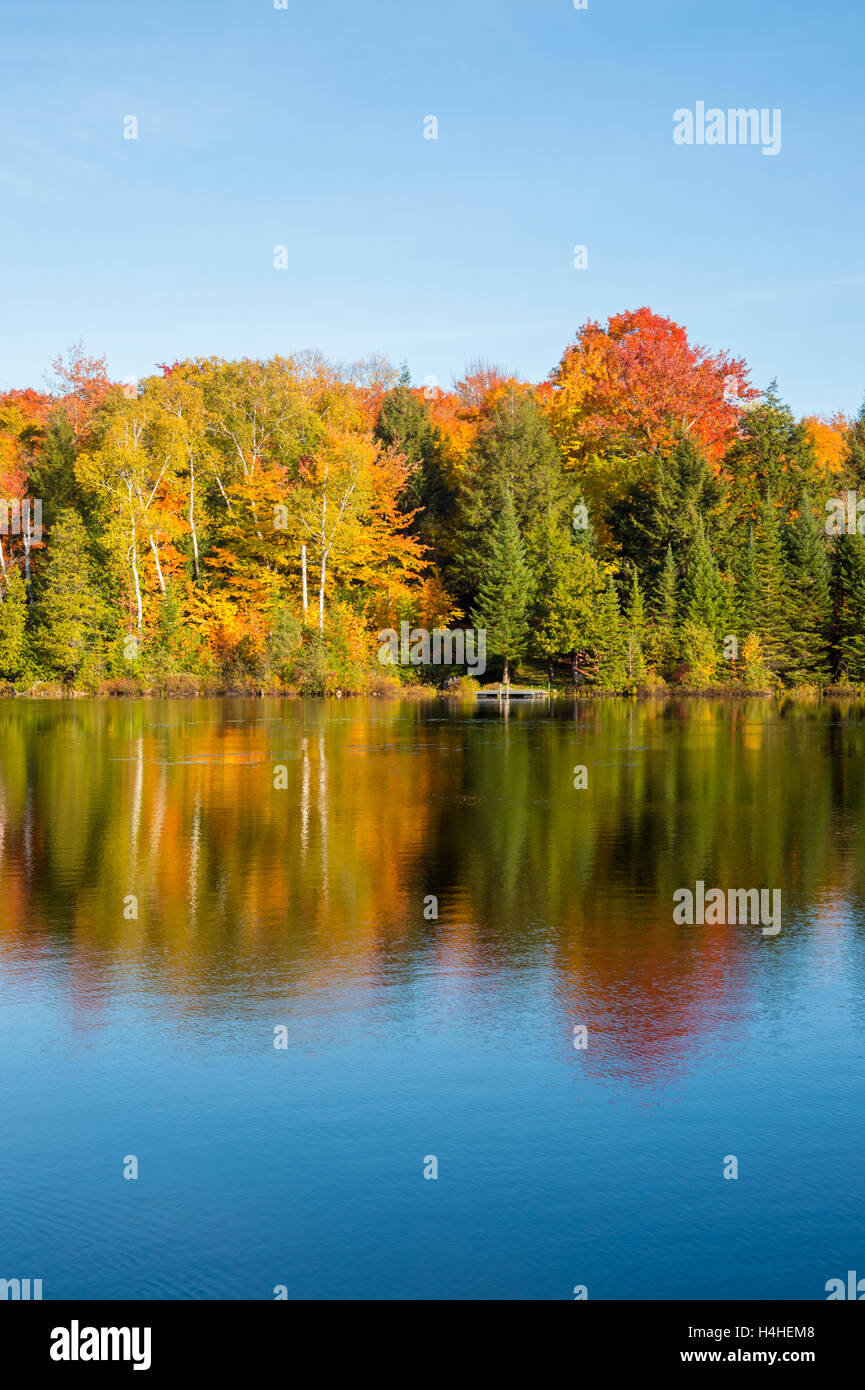 Autumn colors in Quebec, Canada (Lac SaintAmour in SainteAnnedes