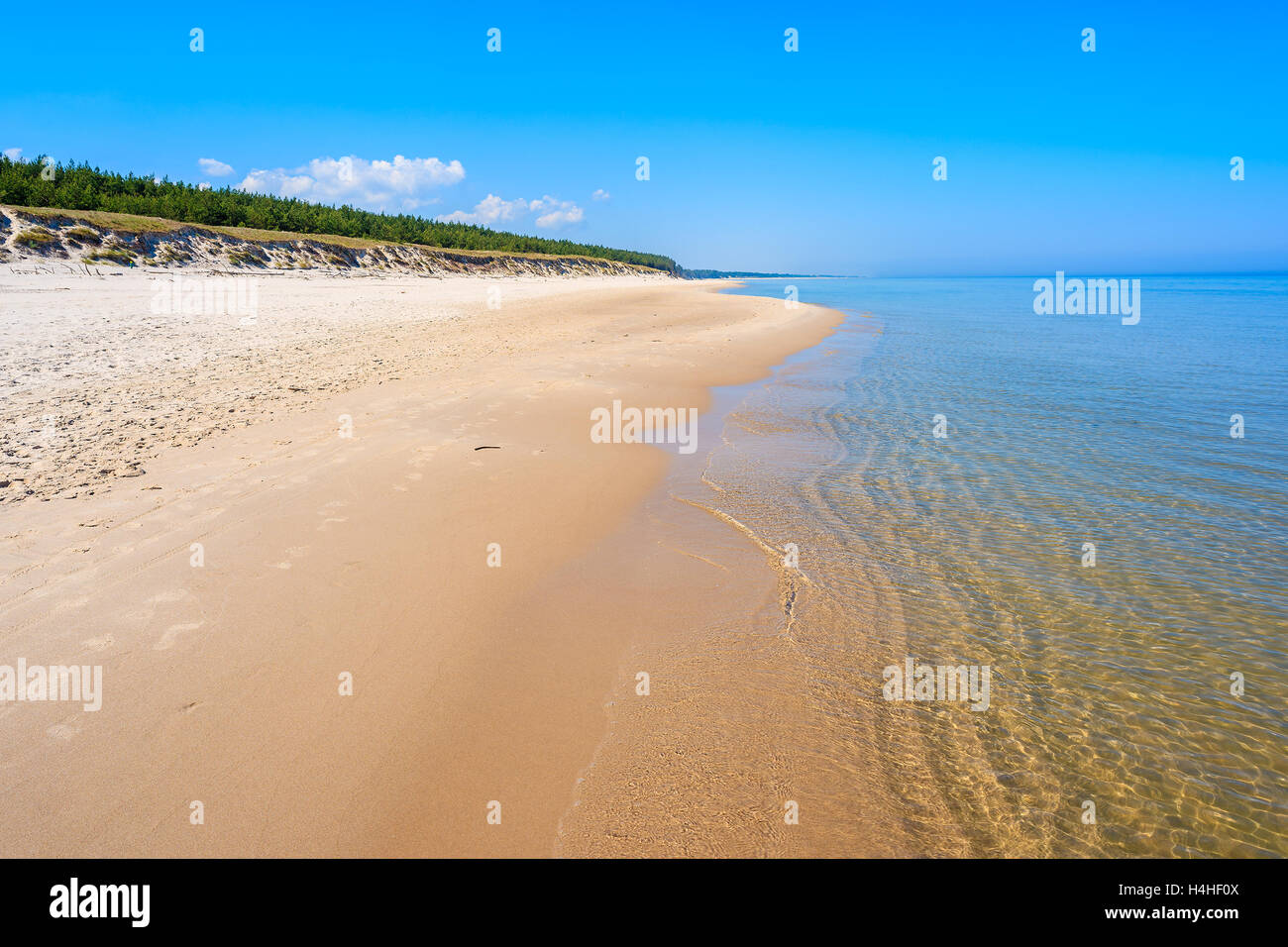 Sandy beach in Lubiatowo coastal village, Baltic Sea, Poland Stock Photo