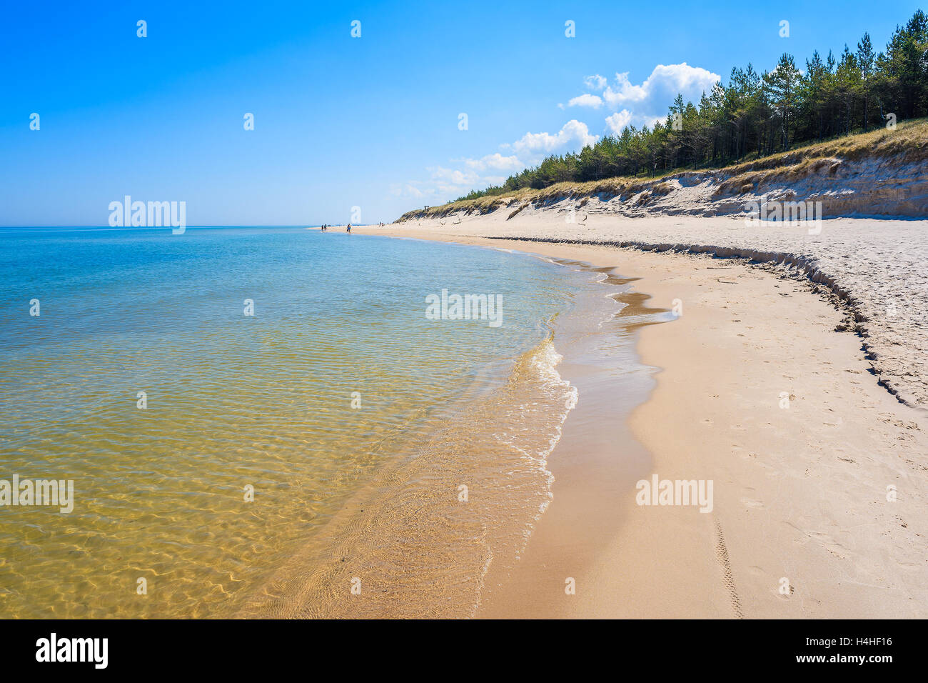 Sandy beach in Lubiatowo coastal village, Baltic Sea, Poland Stock Photo