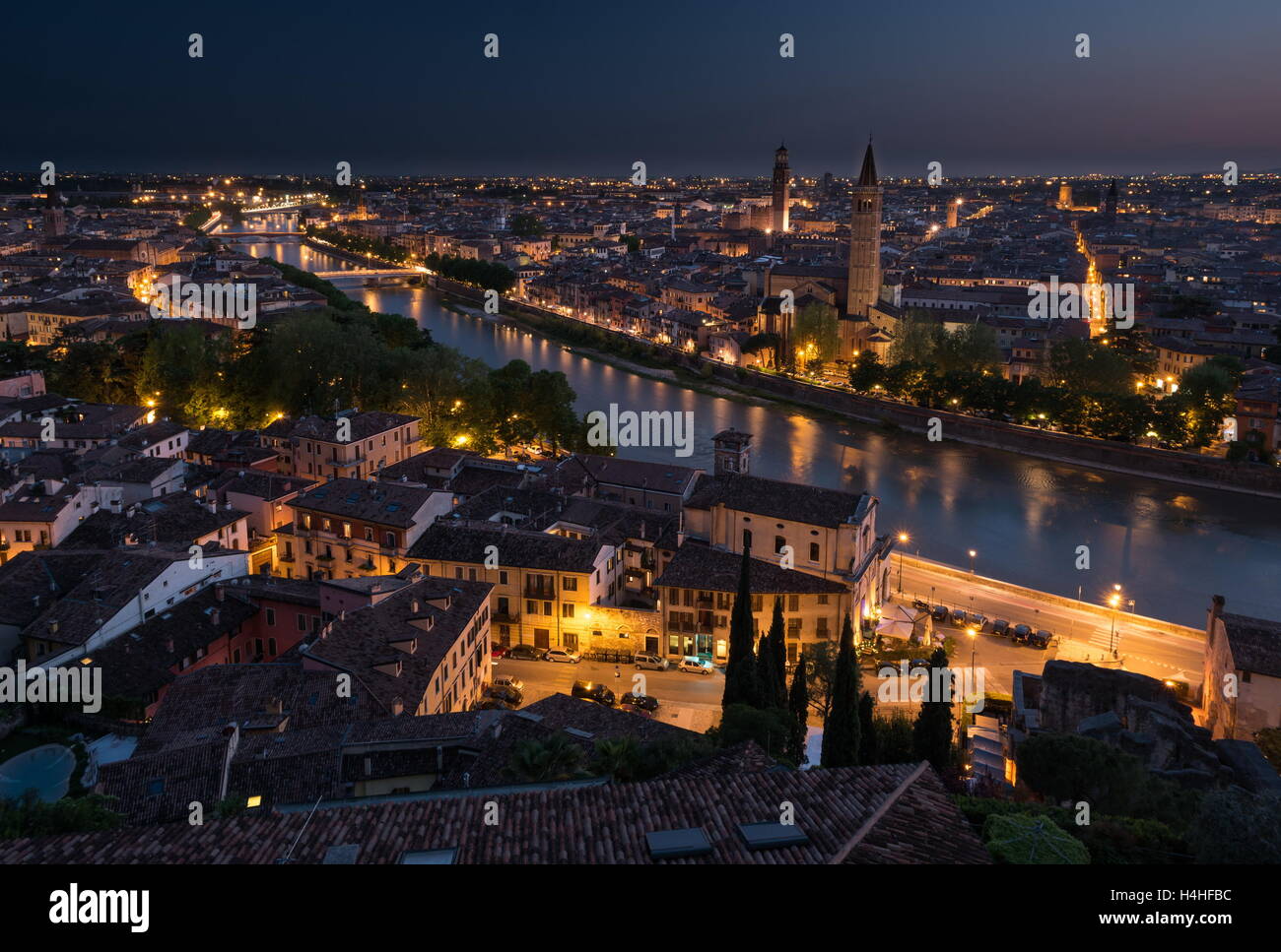 Aerial view of Verona. Italy Stock Photo - Alamy