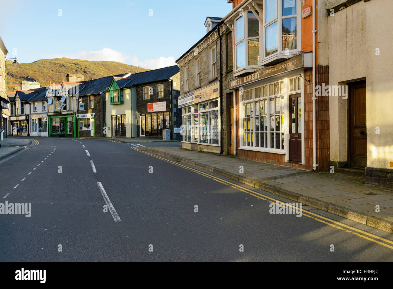 Blaenau Ffestiniog, a slate quarry town in Gwynedd, North Wales Stock