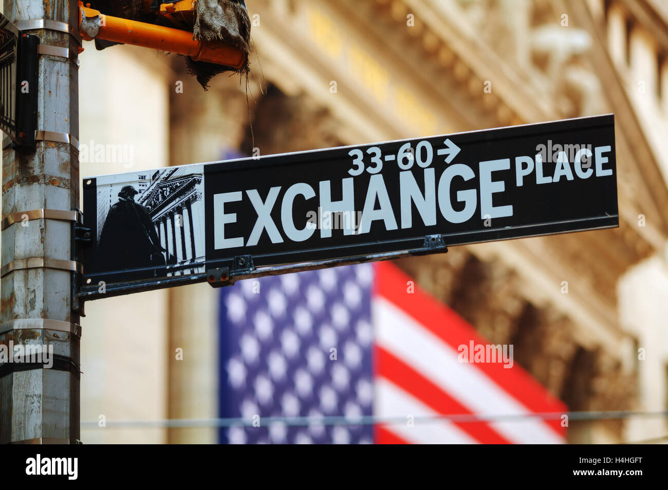 Exchange Place sign in New York City, USA Stock Photo Alamy