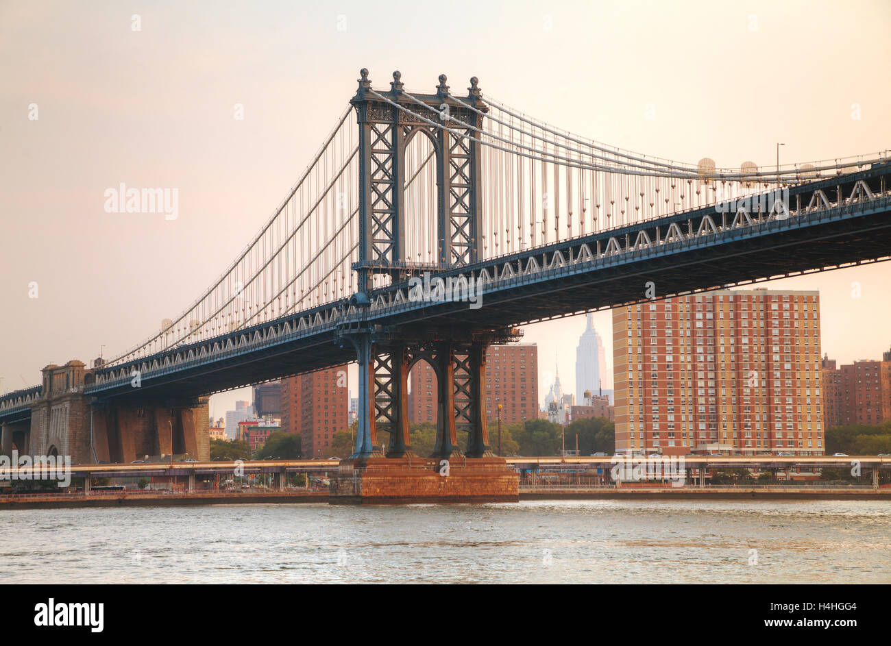 Manhattan bridge in New York City, NY Stock Photo