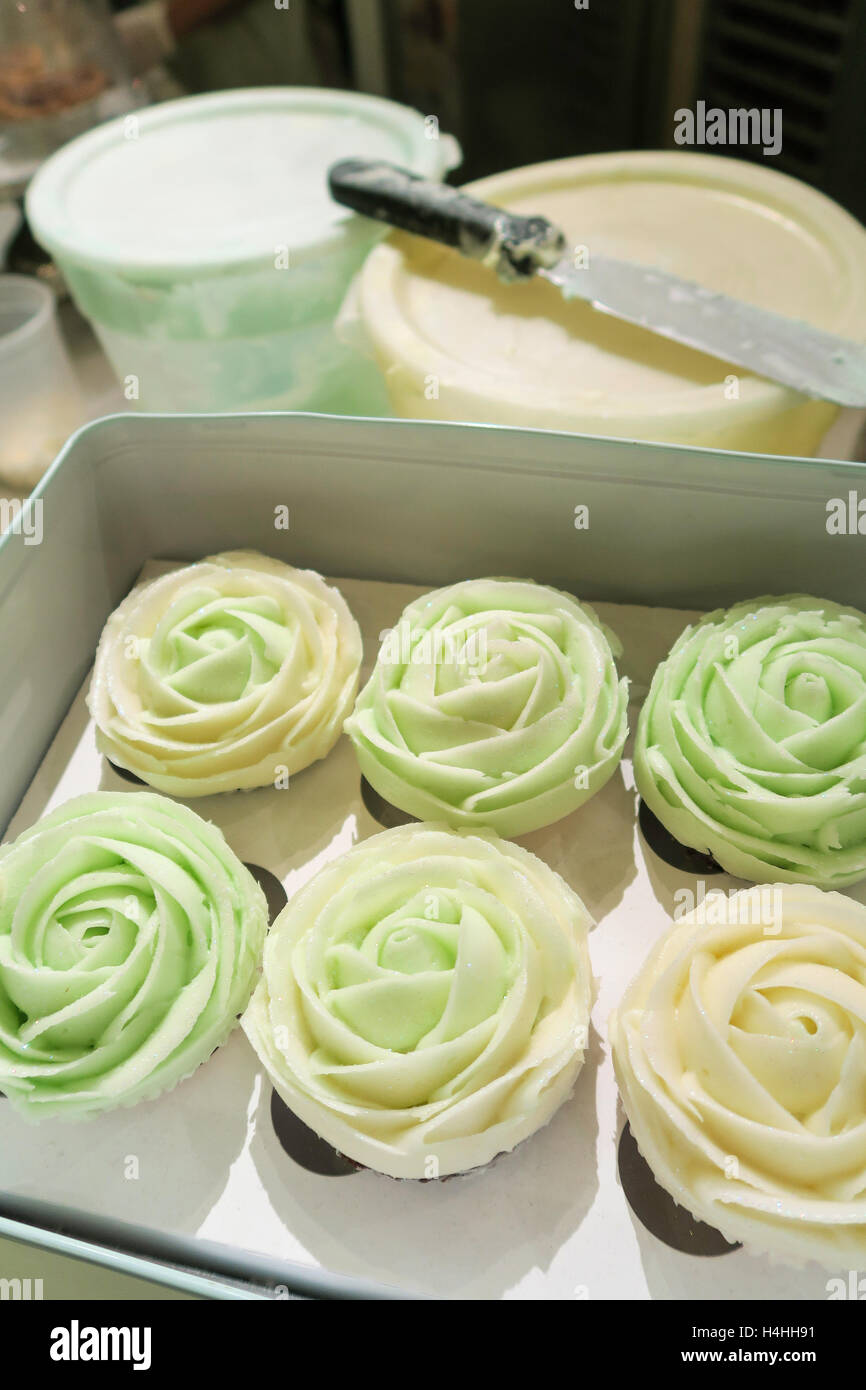 Pastel Rose Cupcakes Stock Photo - Alamy