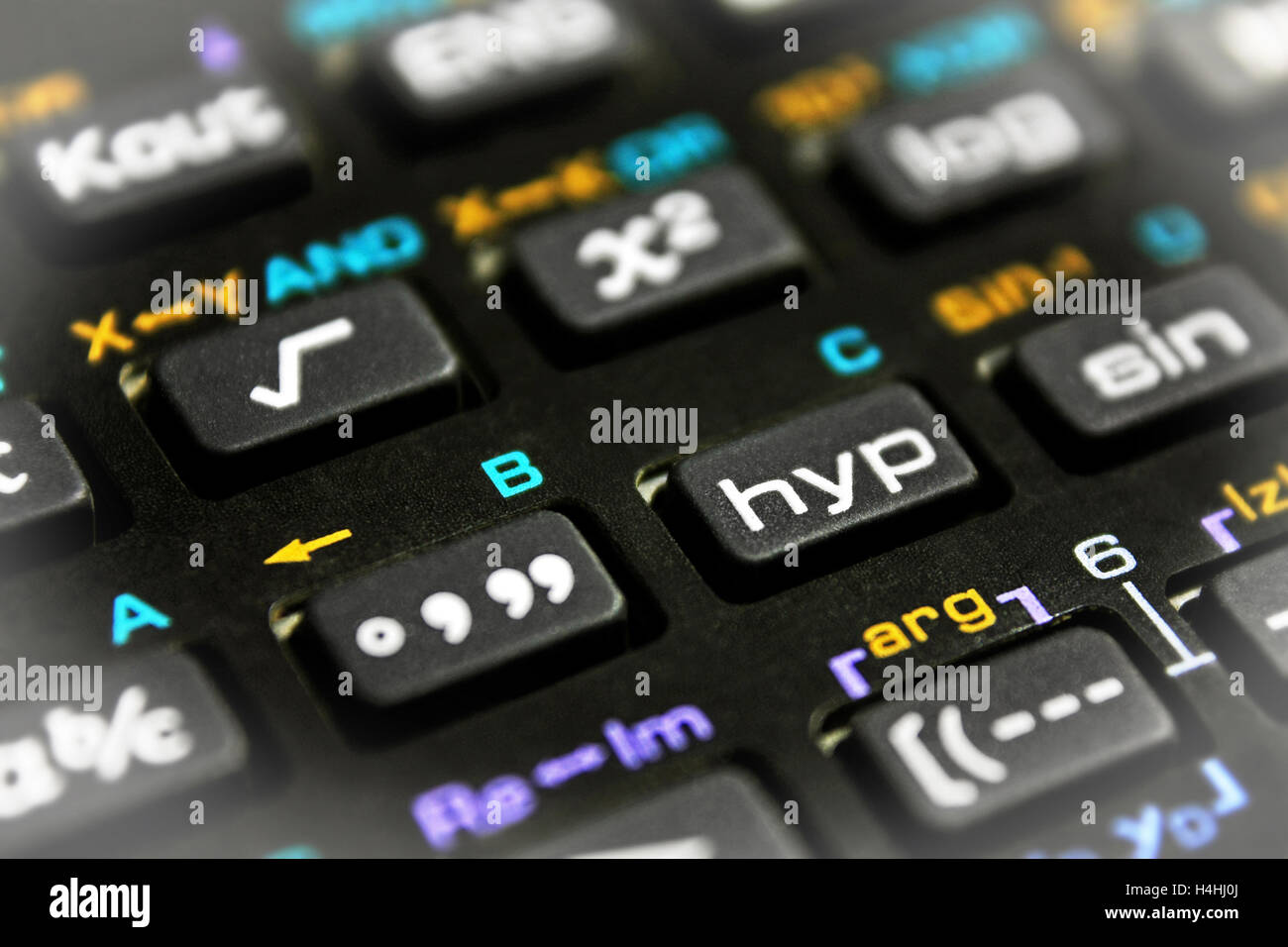 Scientific calculator buttons close up with bright vignette Stock Photo ...