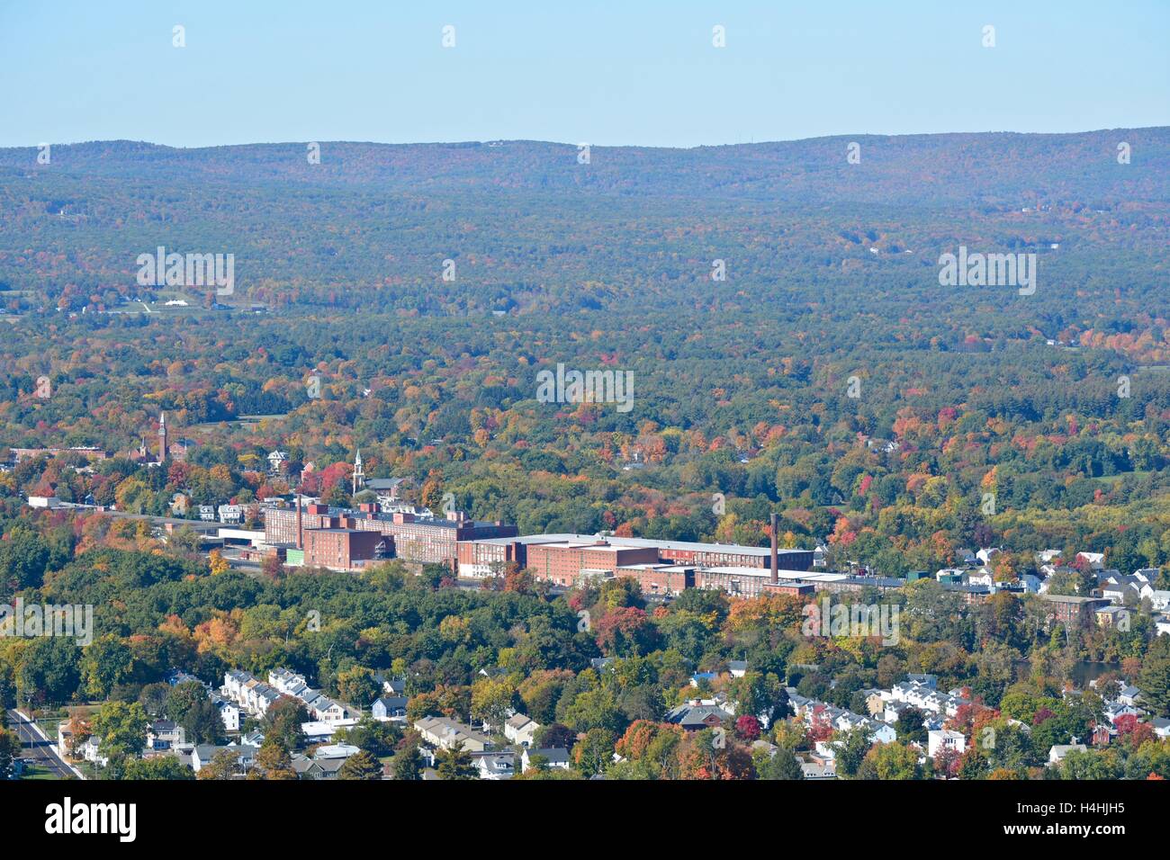 A view of Easthampton Massachusetts as seen from Mt. Tom in Holyoke
