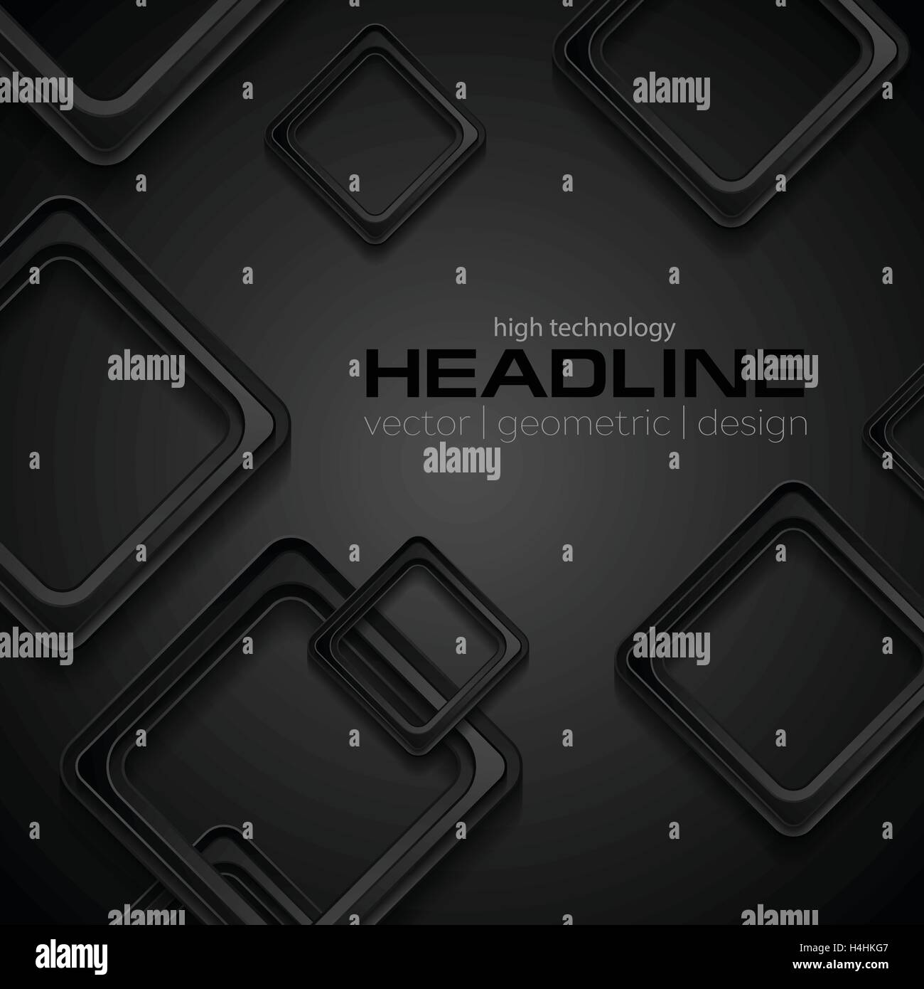 Abstract geometric black background with squares. Vector design ...