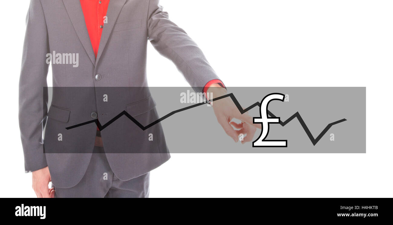 Young businessman with British pound currency Stock Photo