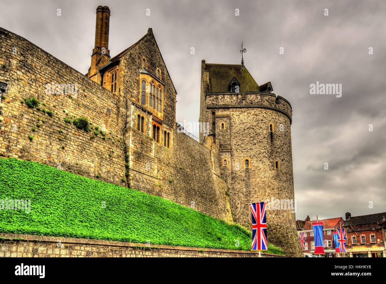 Towers of Windsor Castle near London, England Stock Photo