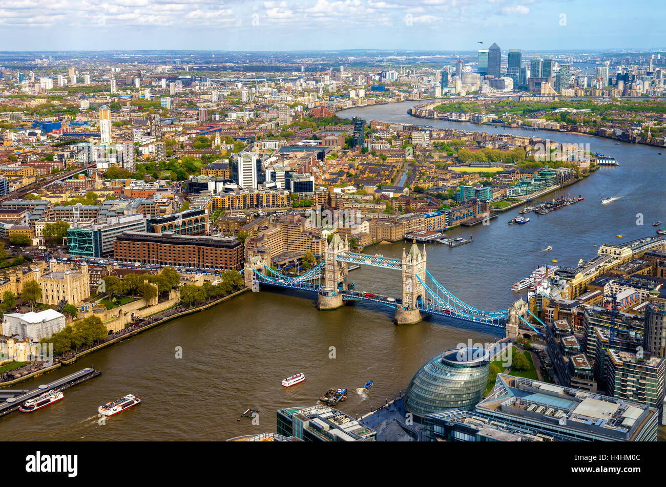 View of Tower Bridge from the Shard - London, England Stock Photo
