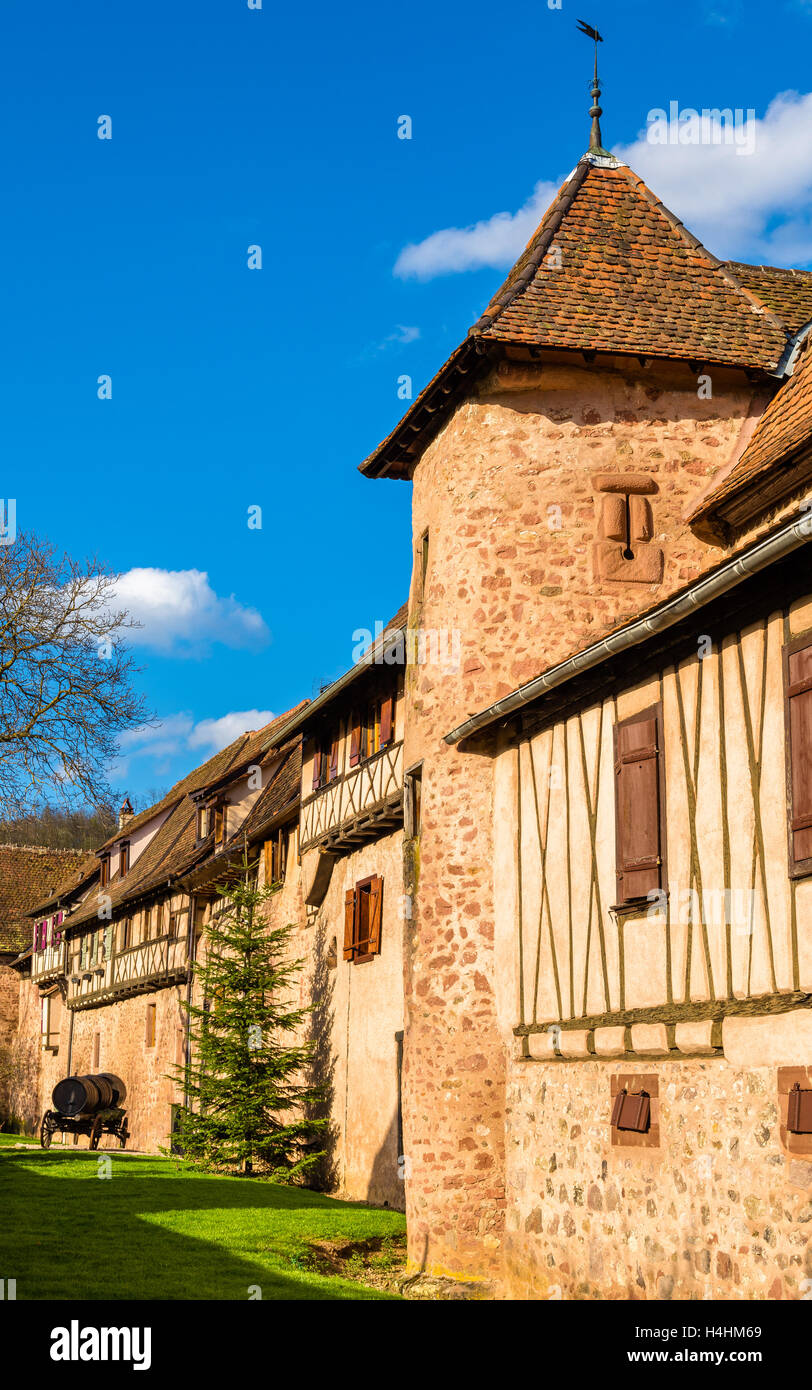 City walls of Riquewihr - Alsace, France Stock Photo