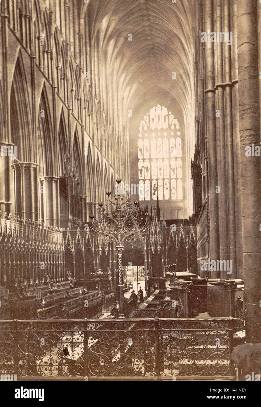 Interior of Westminster Abbey in London UK, F.G.O. Stuart, 1878 - 1890 Stock Photo