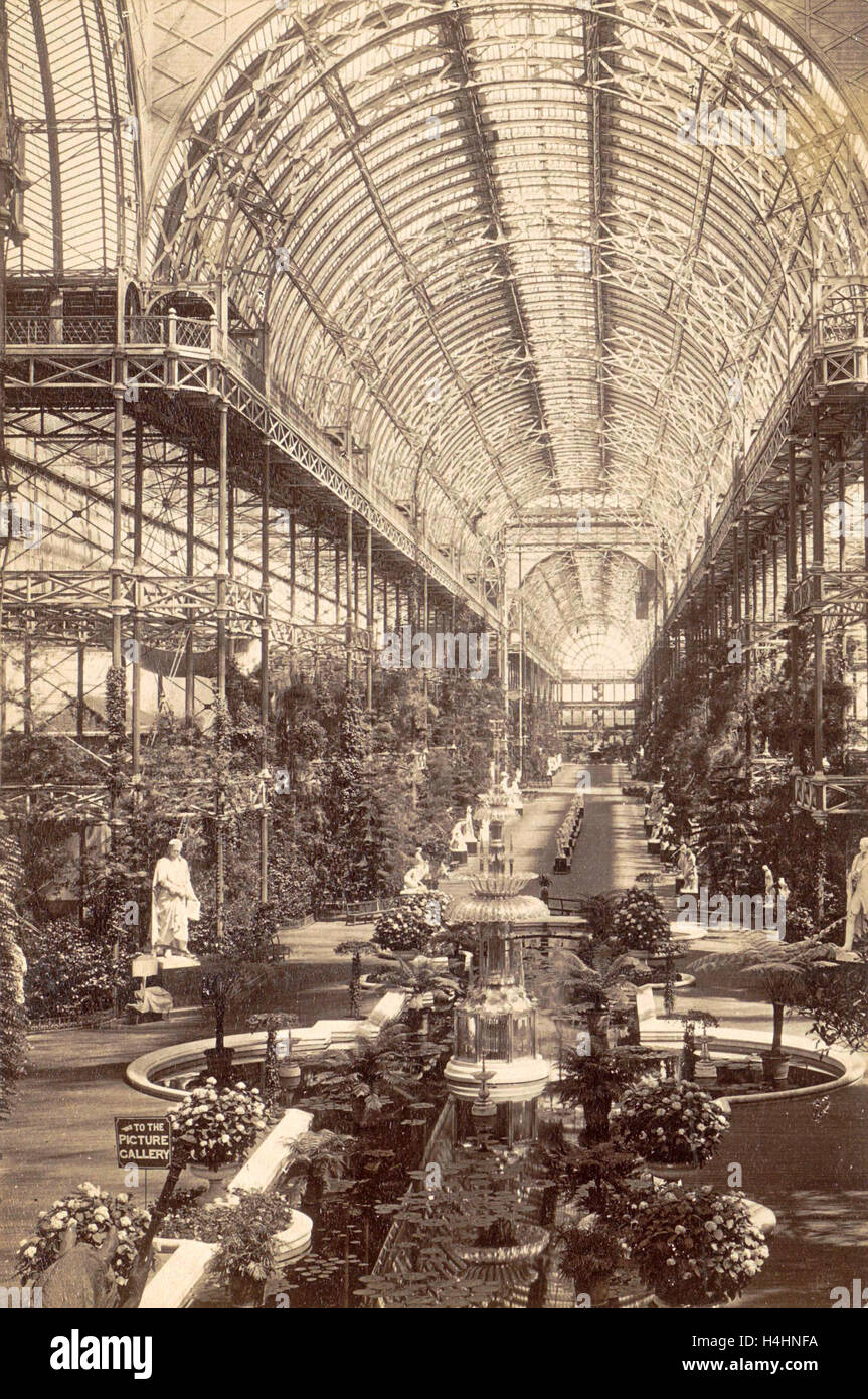 Interior Crystal Palace in London UK, Anonymous, 1878 - 1890 Stock Photo