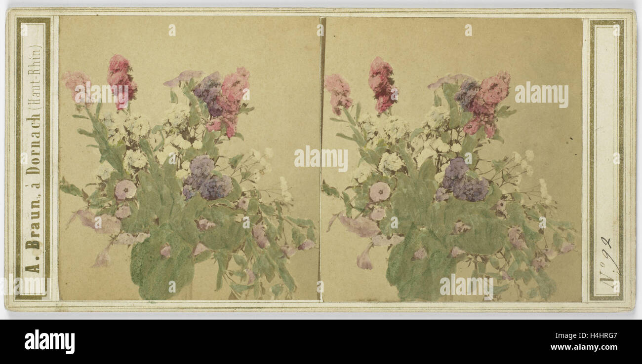 flower still life, Adolphe Braun, 1850 - 1880 Stock Photo