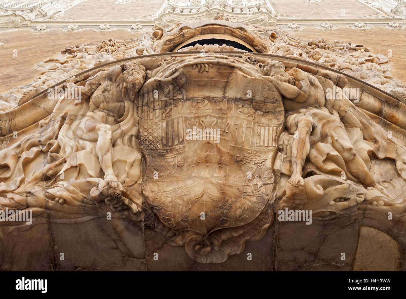 Sculpture on the front gate of Palacio del Marques de Dos Aguas Valencia, Spain Stock Photo