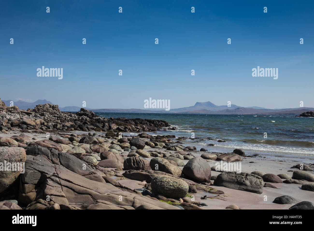 The beach at Mellon Udrigle, West Ross, Northwest Highlands of Scotland, early Summer 2016 Stock