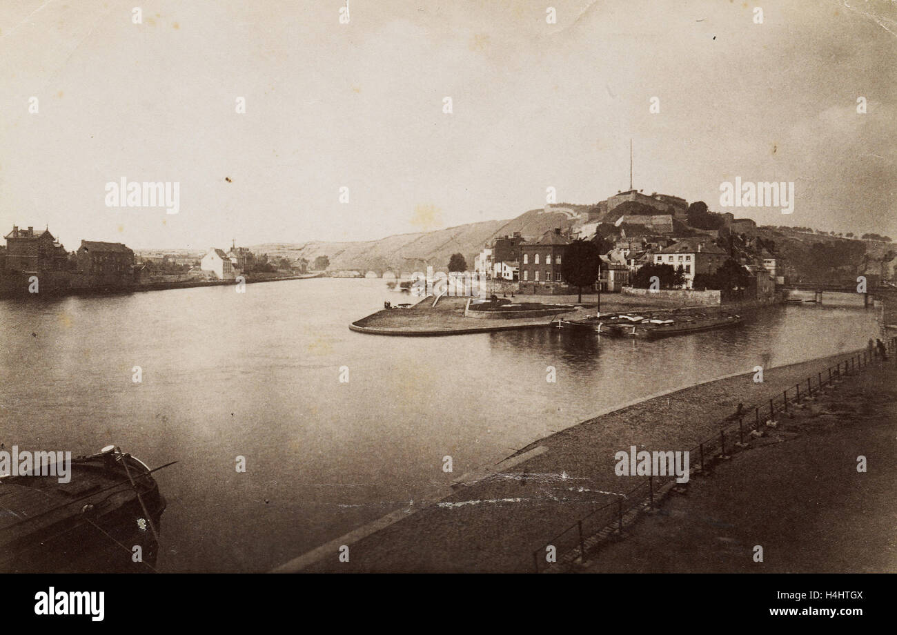 Grognon in Namur at the point of interflow of the Meuse and Sambre Belgium, GH, 1860 - 1920 Stock Photo