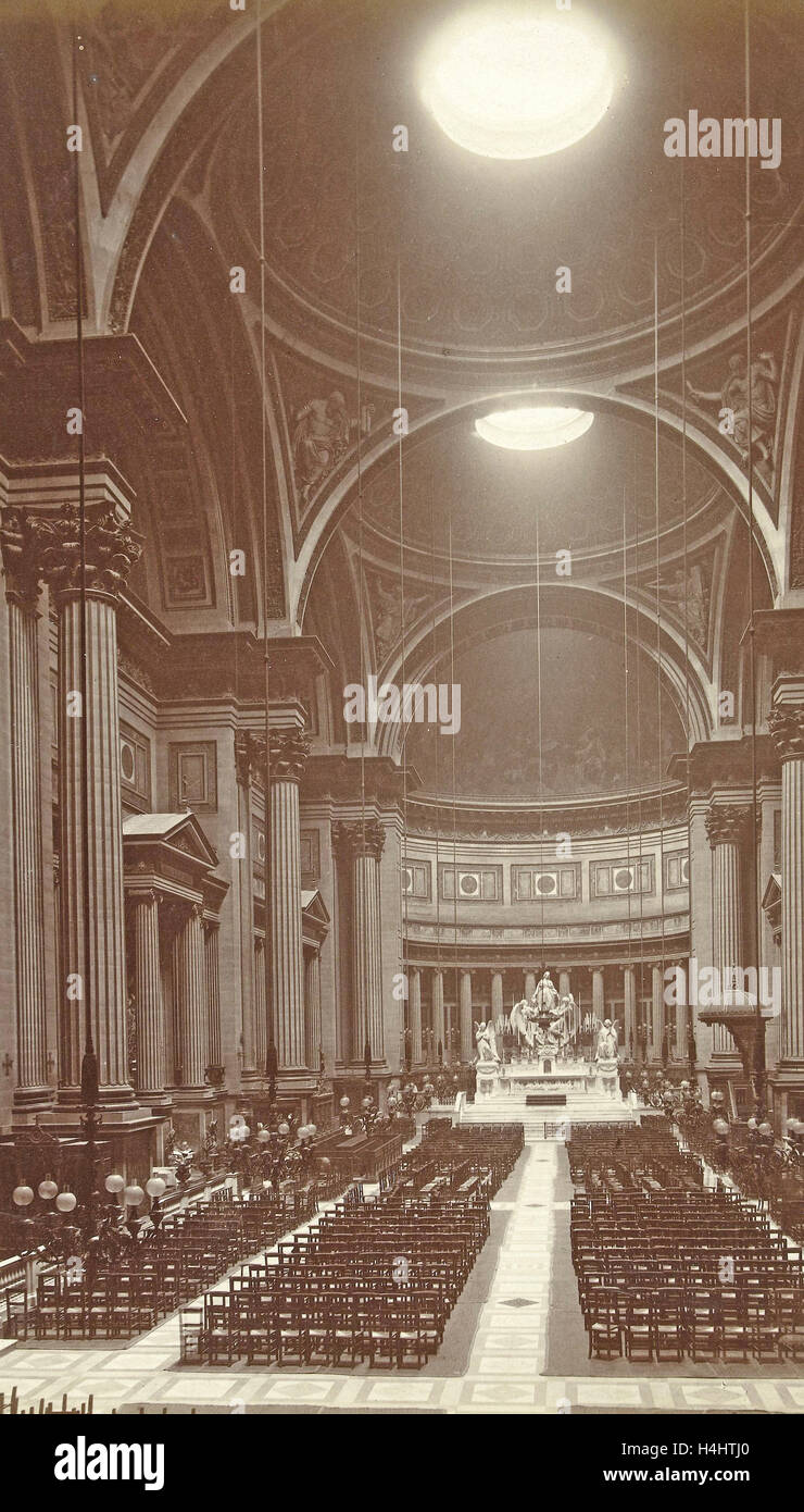 Interior of the Eglise de la Madeleine in Paris, France, Anonymous, 1850 - 1900 Stock Photo