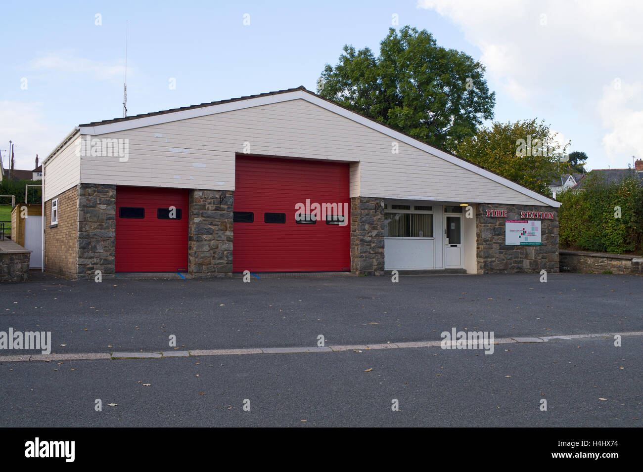 Rhayader fire and rescue station building, Powys Wales UK. Stock Photo