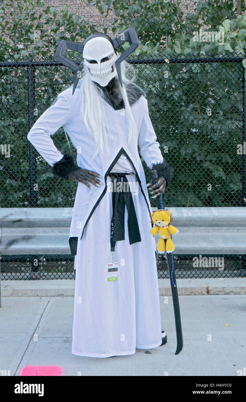A man in his thirties dressed as Bleach Magna from the Japanese comic book series at Comicon 2016 in Manhattan, New York City. Stock Photo