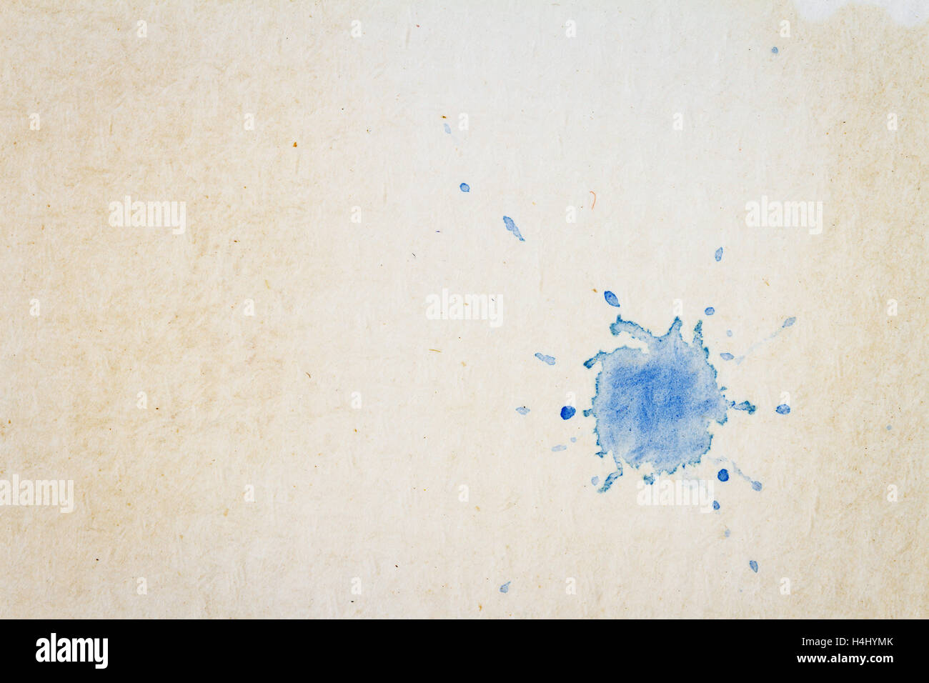 Handmade paper texture with a single drop of blue ink Stock Photo - Alamy
