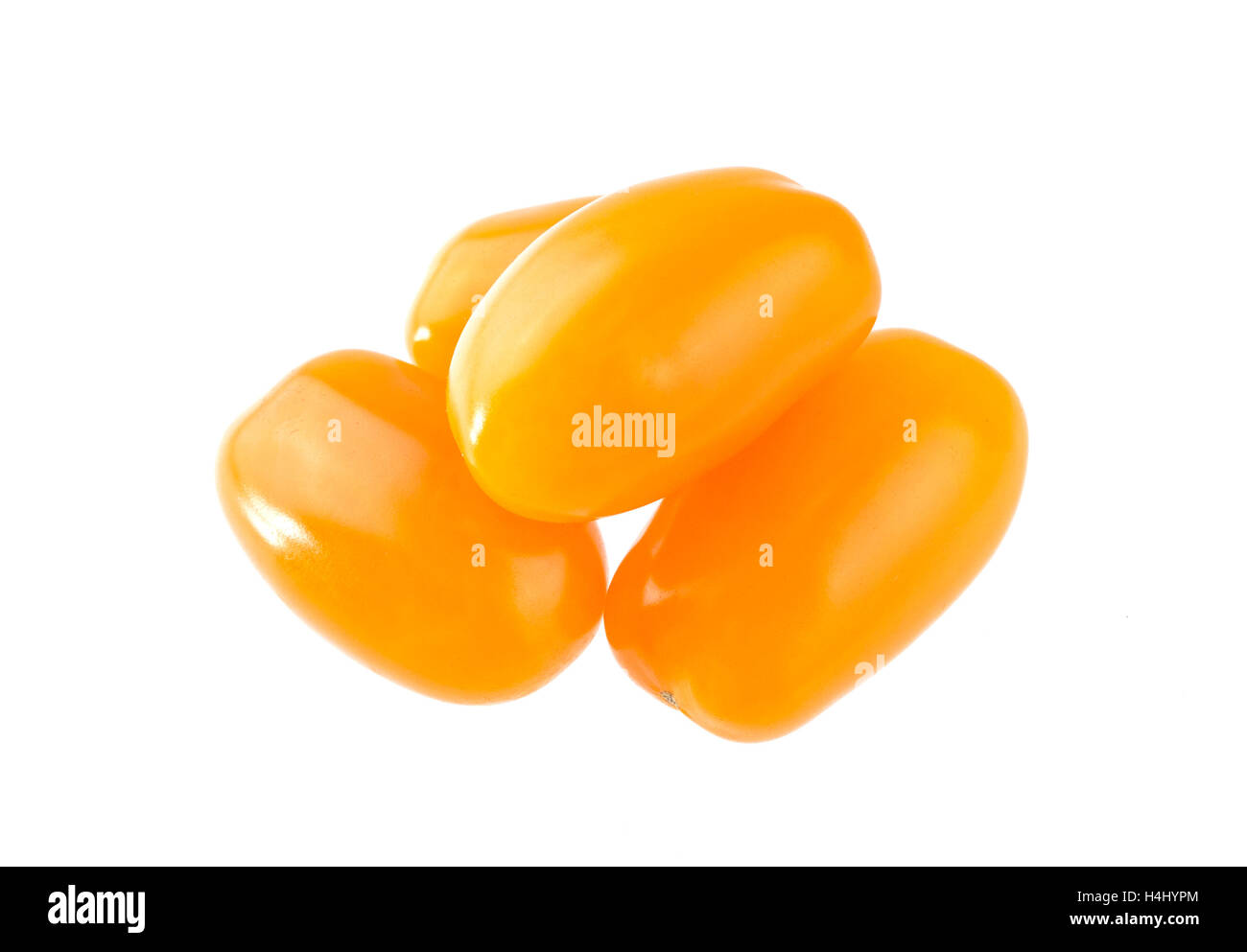 Orange cherry tomatoes isolated on white Stock Photo