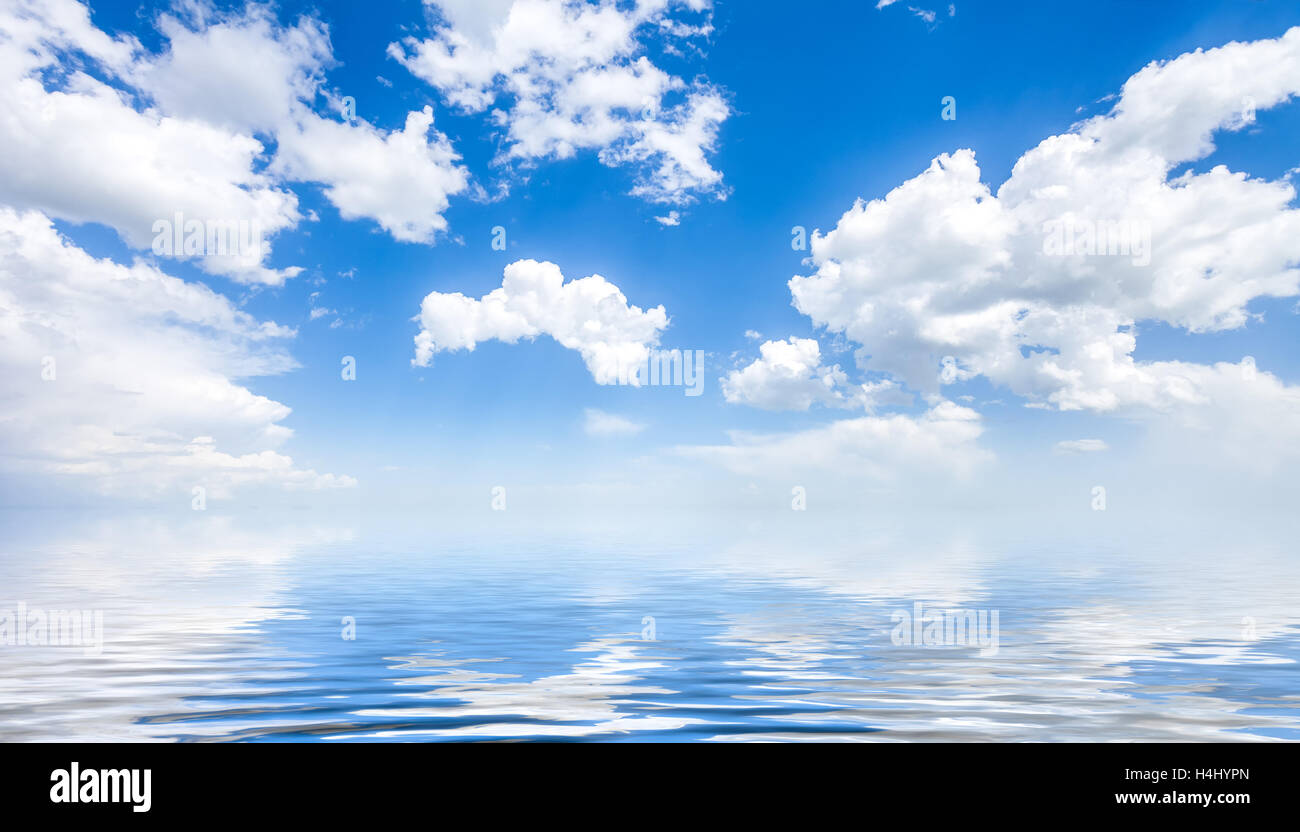 sea and cloudy blue sky Stock Photo - Alamy