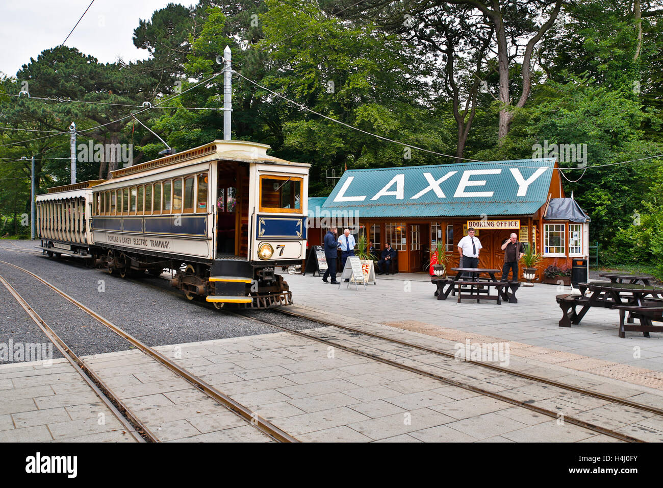 Laxey Electric Train Station; Isle of Man; UK Stock Photo