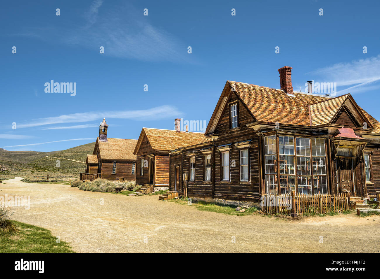 Bodie ghost town in California. Bodie is a historic state park from a gold rush era  in the Bodie Hills east of the Sierra Nevad Stock Photo