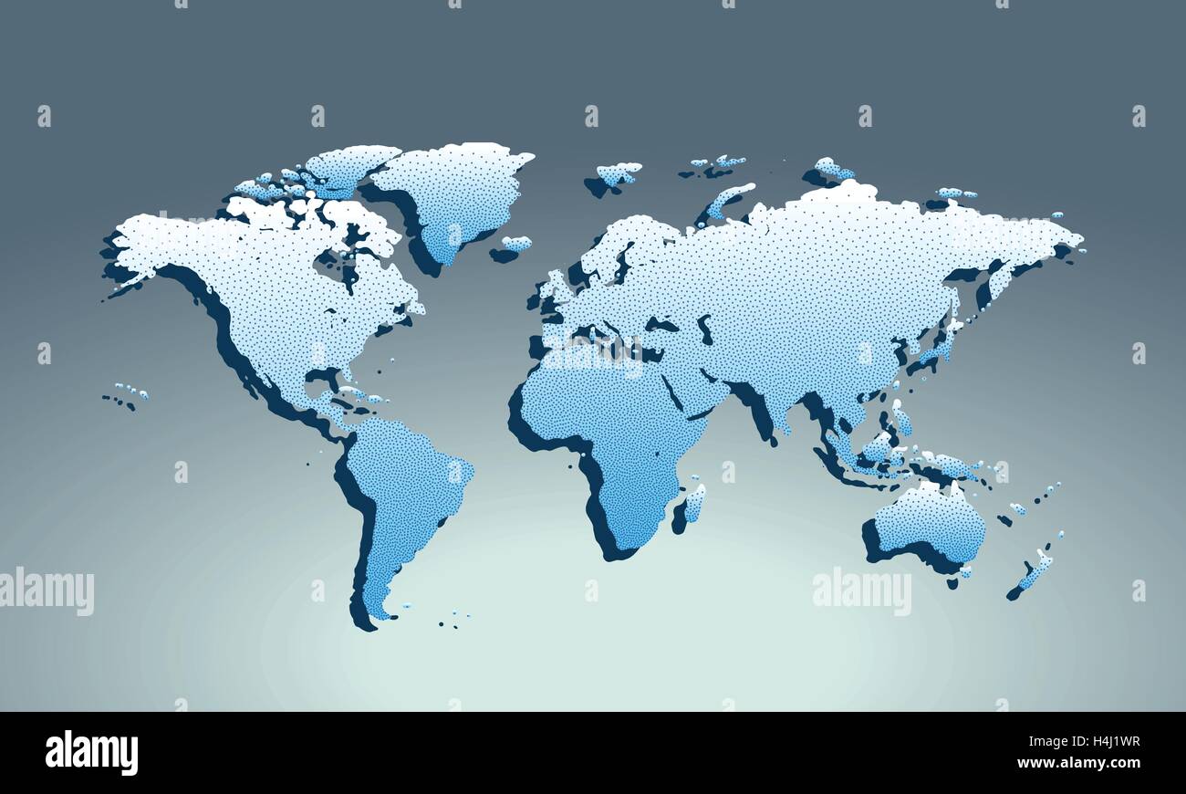 Map icon for application on grey background. Dotted stippled effect ...