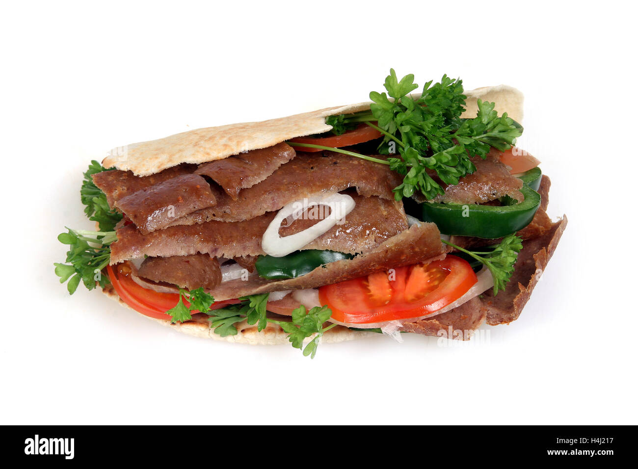 Doner kebab in pita bread Stock Photo Alamy