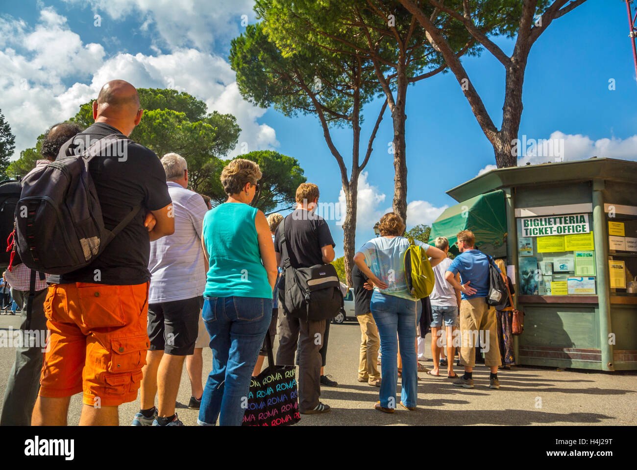 People in a queue Ostia Antica Rome Italy Stock Photo