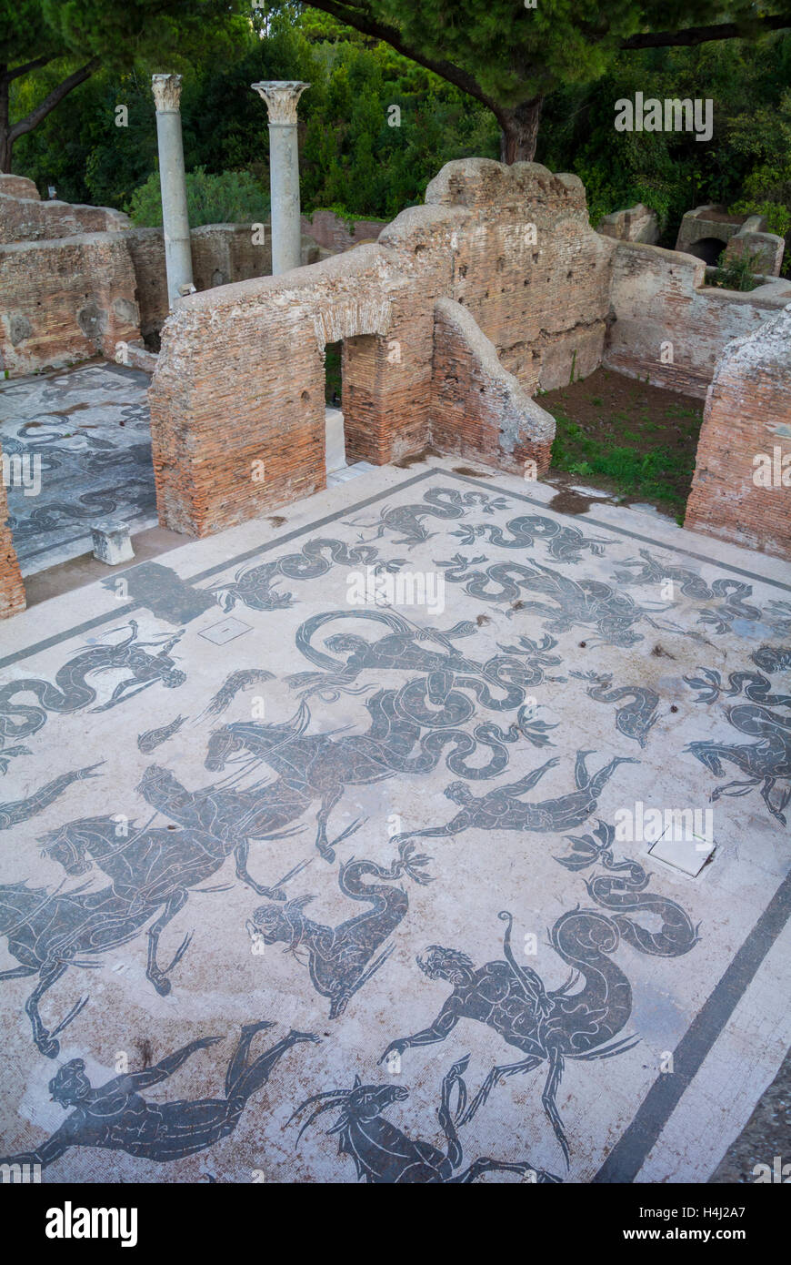 bath of Neptune Ostia Antica Rome Italy Stock Photo Alamy