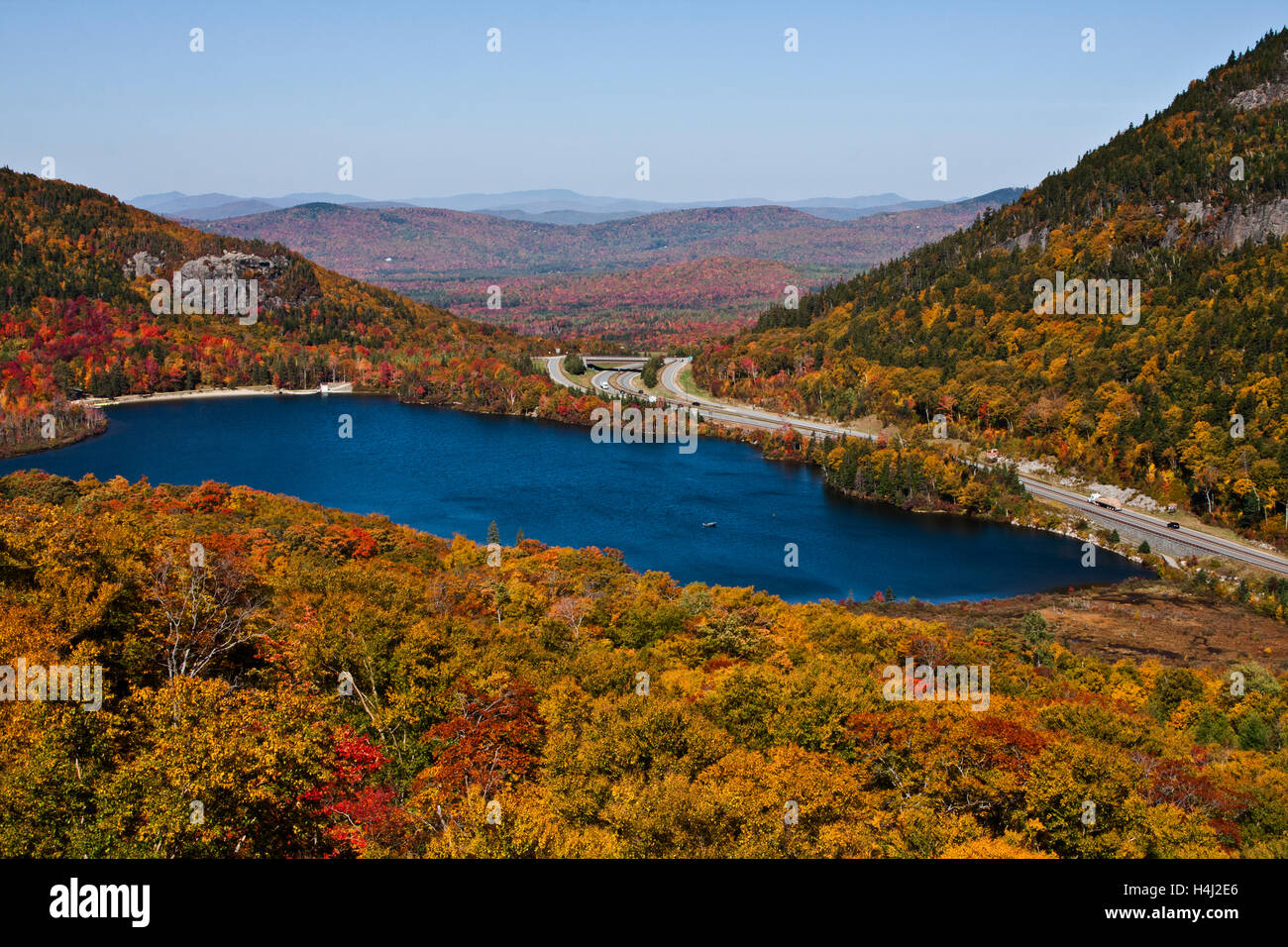 Echo Lake, a lake for public bathing at the top of Franconia Notch in