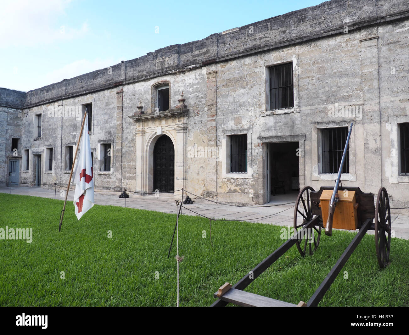 The fort is the oldest masonry fort in the United States.  It is located near Matanzas Bay. Stock Photo