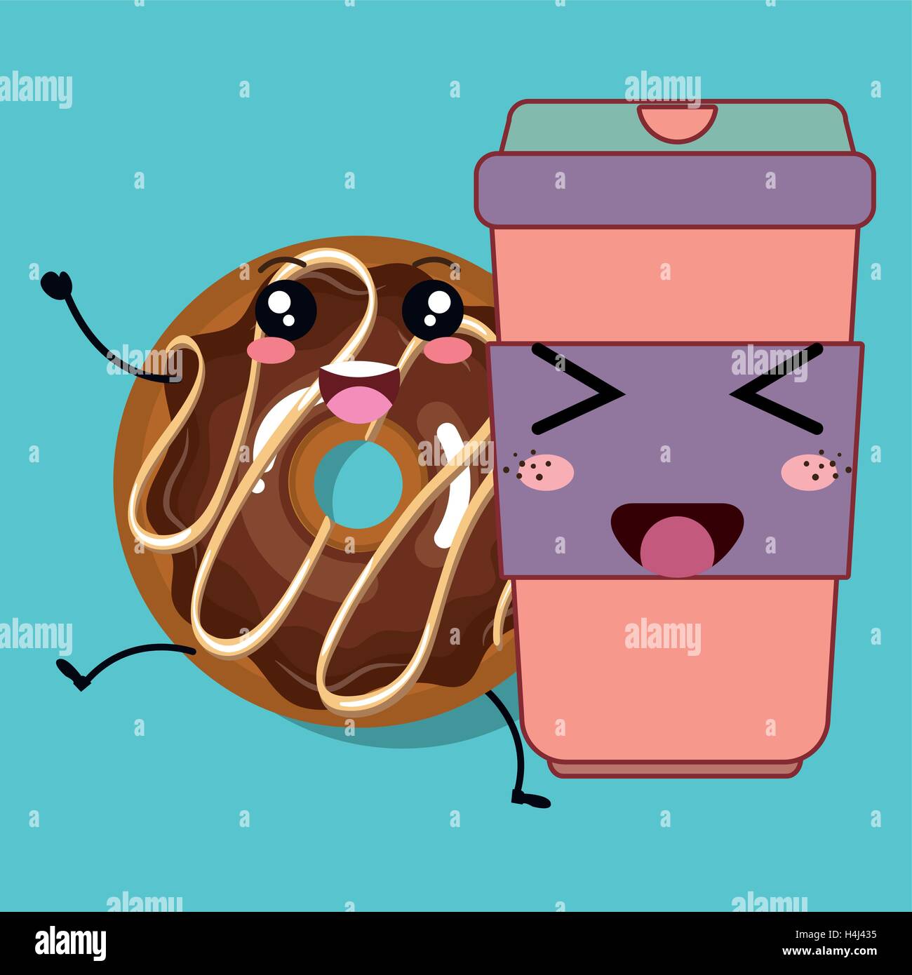 donut and coffee kawaii cartoon Stock Vector Image & Art - Alamy
